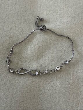 Adjustable Silver Infinity Slider Bracelet